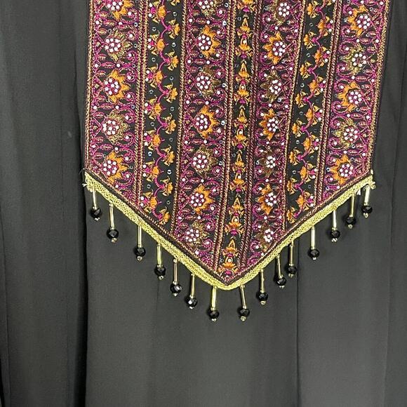 SAILOR  BLACK  EMBROIDERED BOHEMIAN BABYDOLL BELL SLEEVE MINI DRESS SIZE M‎ - Picture 7 of 13